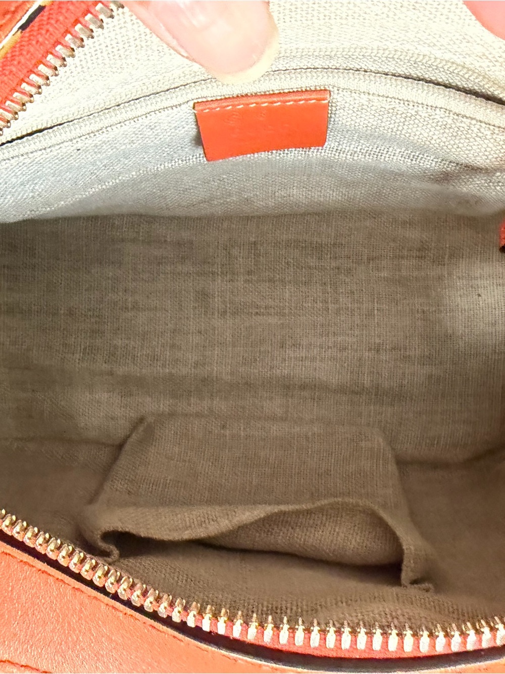 Gucci Orange Embossed Leather Satchel with Top Handles - Picture 9 of 15